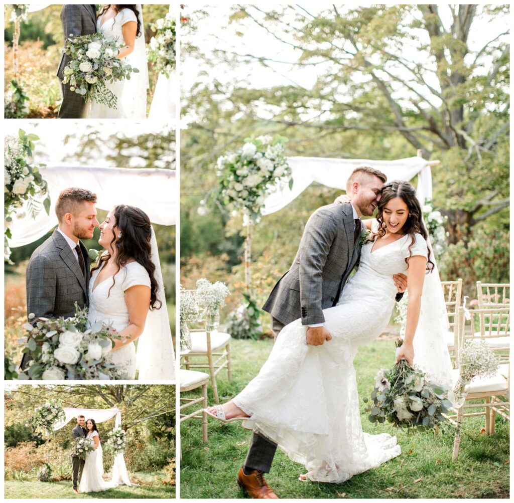 Wedding ceremony at The Spinning Wheel in Redding Connecticut