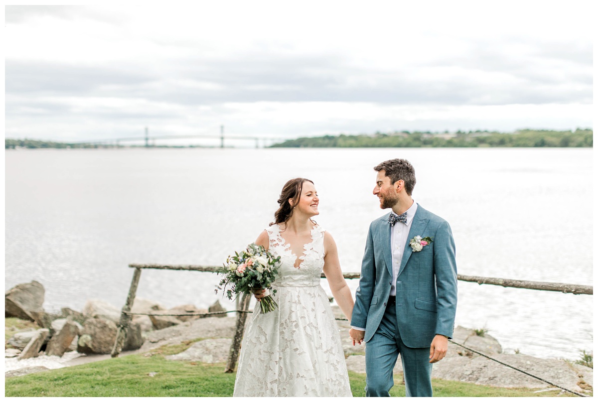 Bride and Groom portraits Mount Hope Farm Wedding in Bristol RI