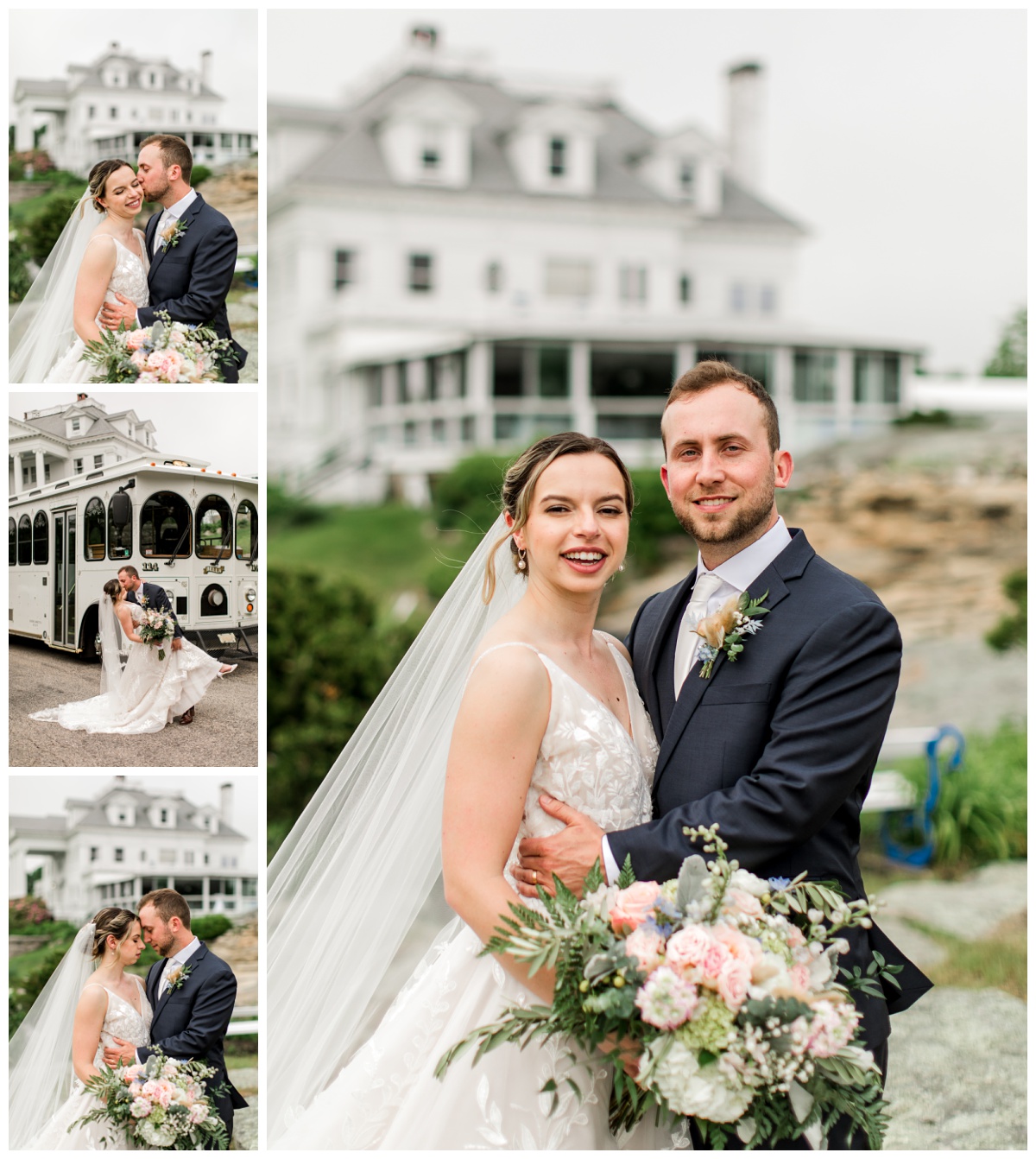 Bride and groom portraits at Haley Mansion at the Inn at Mystic in Mystic CT