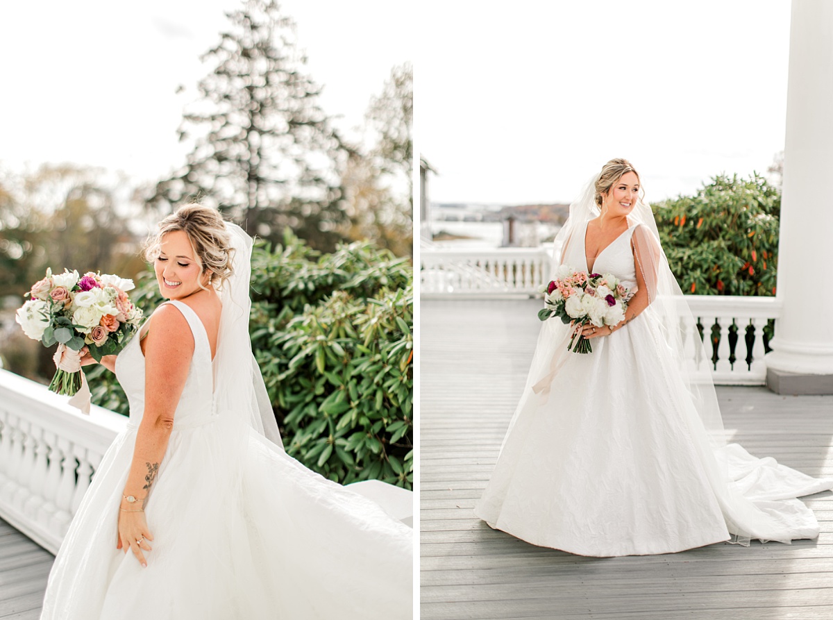 Bride at Haley Mansion in Mystic CT