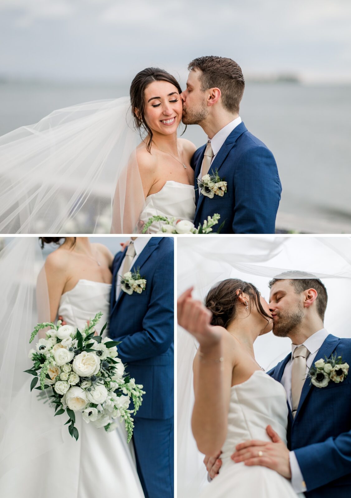 Bride and groom portraits at Tyde at Walnut Beach in Milford Connecticut