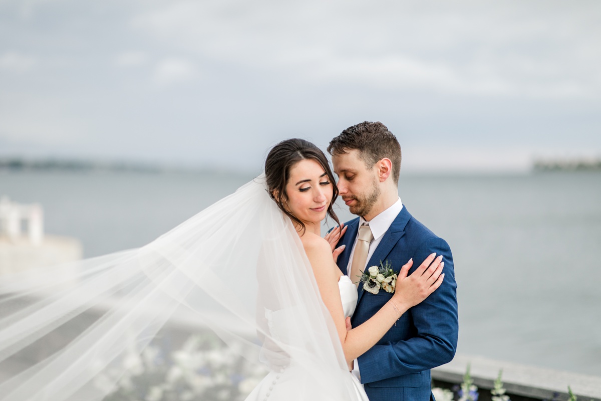 Bride and groom portraits at Tyde at Walnut Beach in Milford Connecticut
